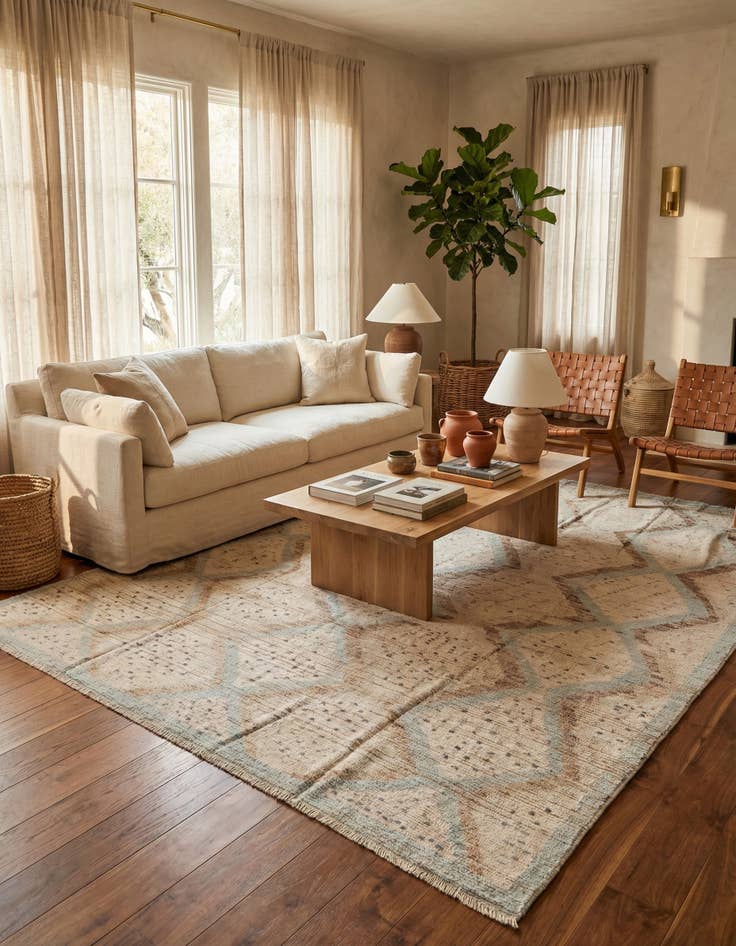 Detail image of 8' x 10' 1  Hand Knotted Moroccan Wool Rug