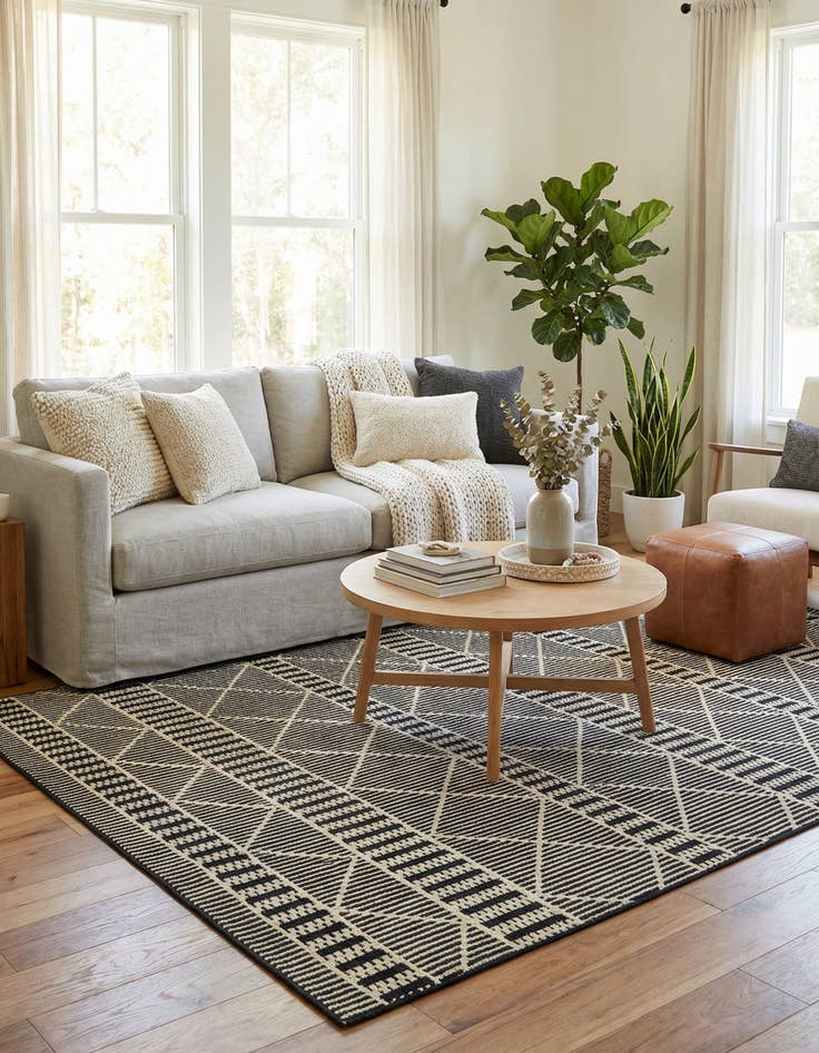 Detail image of  6' x 9'  Washable Lattice Indoor / Outdoor Rug