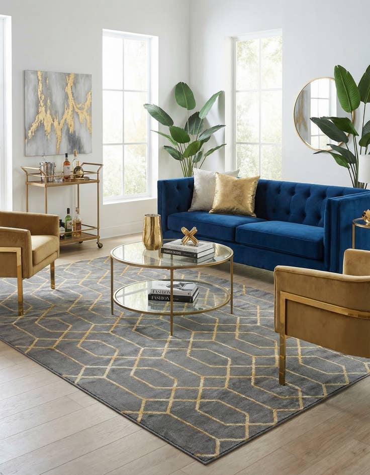 Detail image of  7' x 10'  Marilyn Monroe™ Glam Trellis Rug