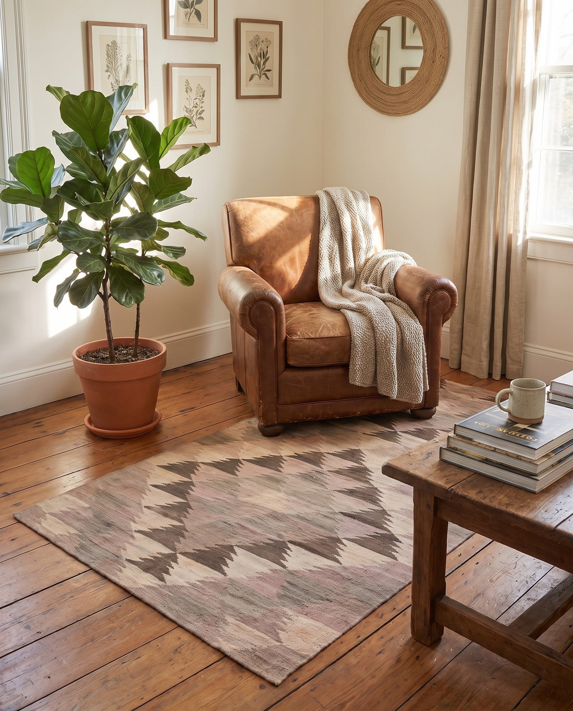 95cm x 175cm Tejido a mano Kilim Fars Alfombra Lana