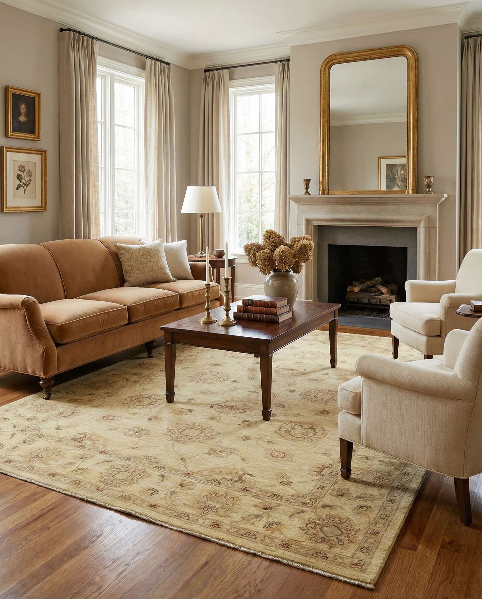 5' 6 x 8' Hand Knotted Peshawar Ziegler Rug