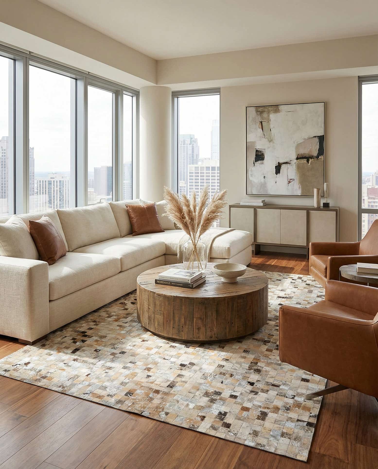 5' 4 x 7' 7 Cowhide Stocks Rug