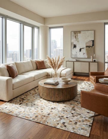 5' 4 x 7' 7 Cowhide Stocks Rug