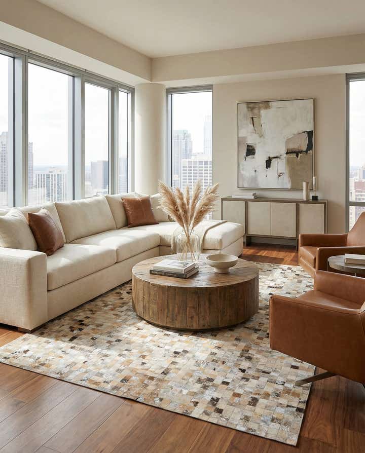 5' 4 x 7' 7 Cowhide Stocks Rug