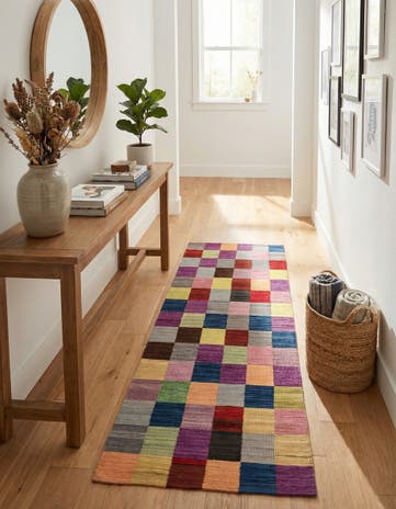 2' 9 x 6' 8 Hand Woven Kilim Modern Wool Runner Rug
