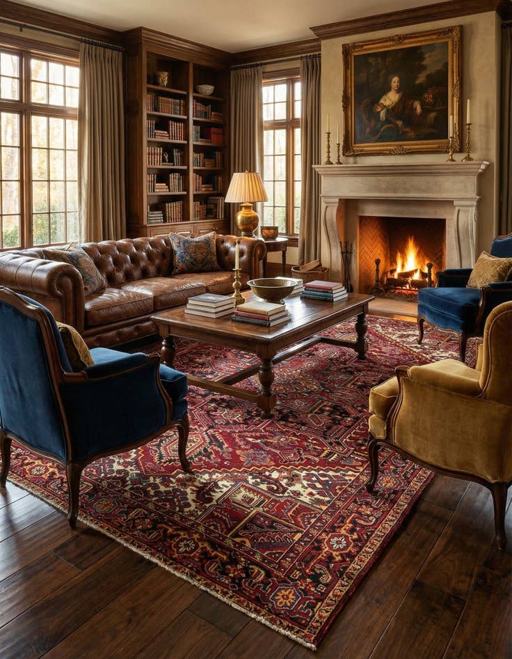 Detail image of 7' 11 x 11' 3  Hand Knotted Heriz Persian Wool Rug