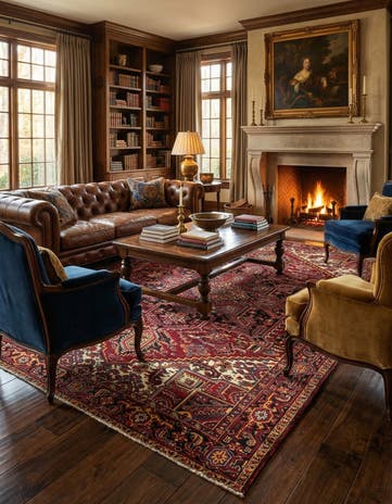 7' 11 x 11' 3 Hand Knotted Heriz Persian Wool Rug