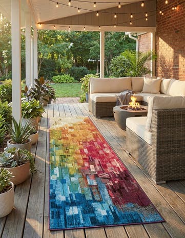 Easy-Clean Modern Indoor / Outdoor Runner Rug