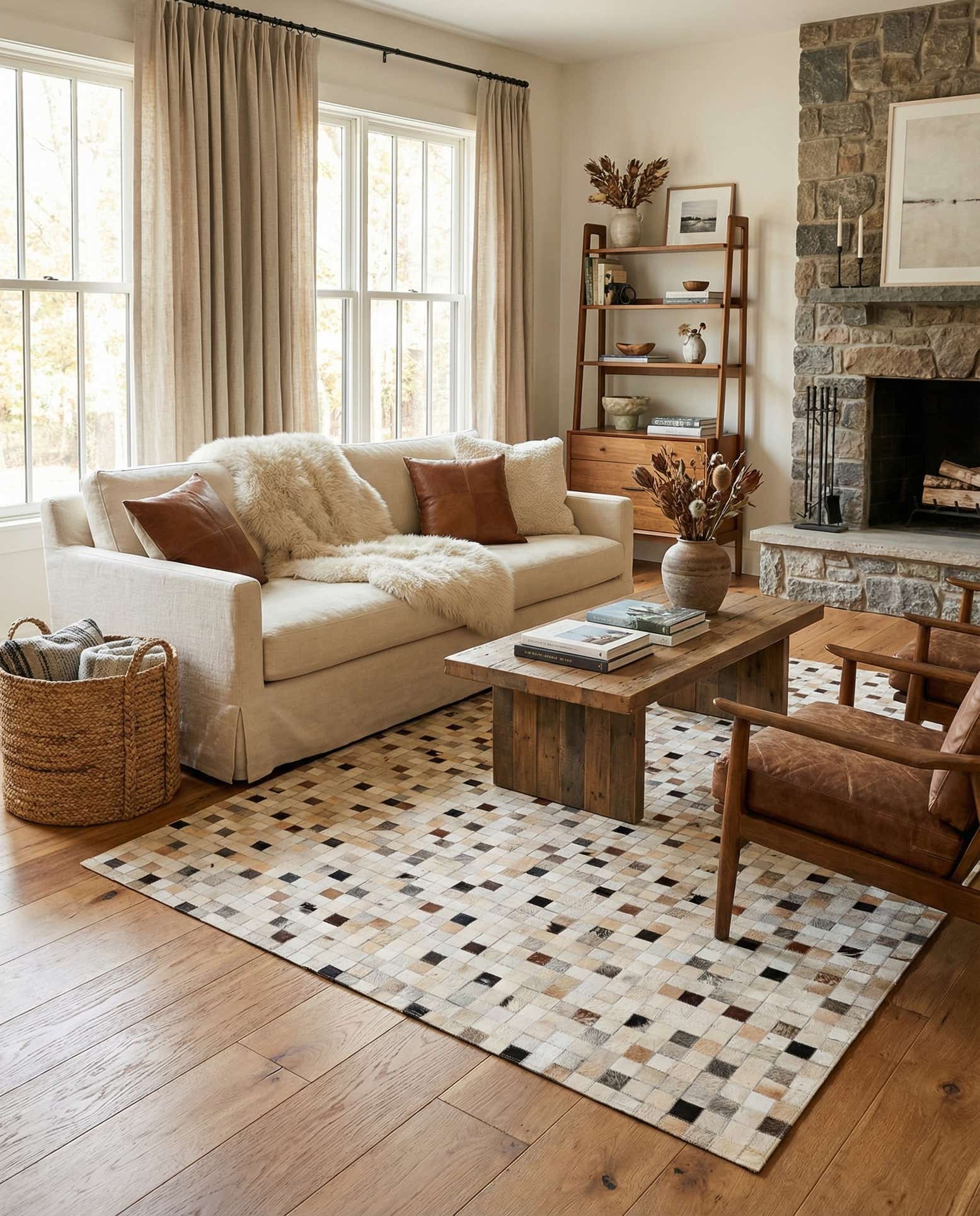 5' x 7' 10 Cowhide - Patchwork Rug