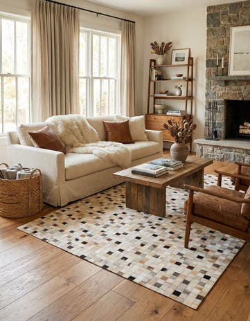 5' x 7' 10 Cowhide - Patchwork Rug