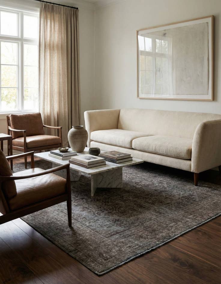 Detail image of 6' 5 x 9' 4  Hand Knotted Ultra Vintage Persian Wool Rug