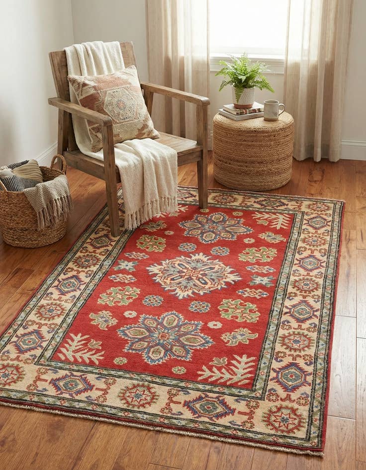 Detail image of 3' 3 x 5' 5 Hand Knotted Kazak Rug