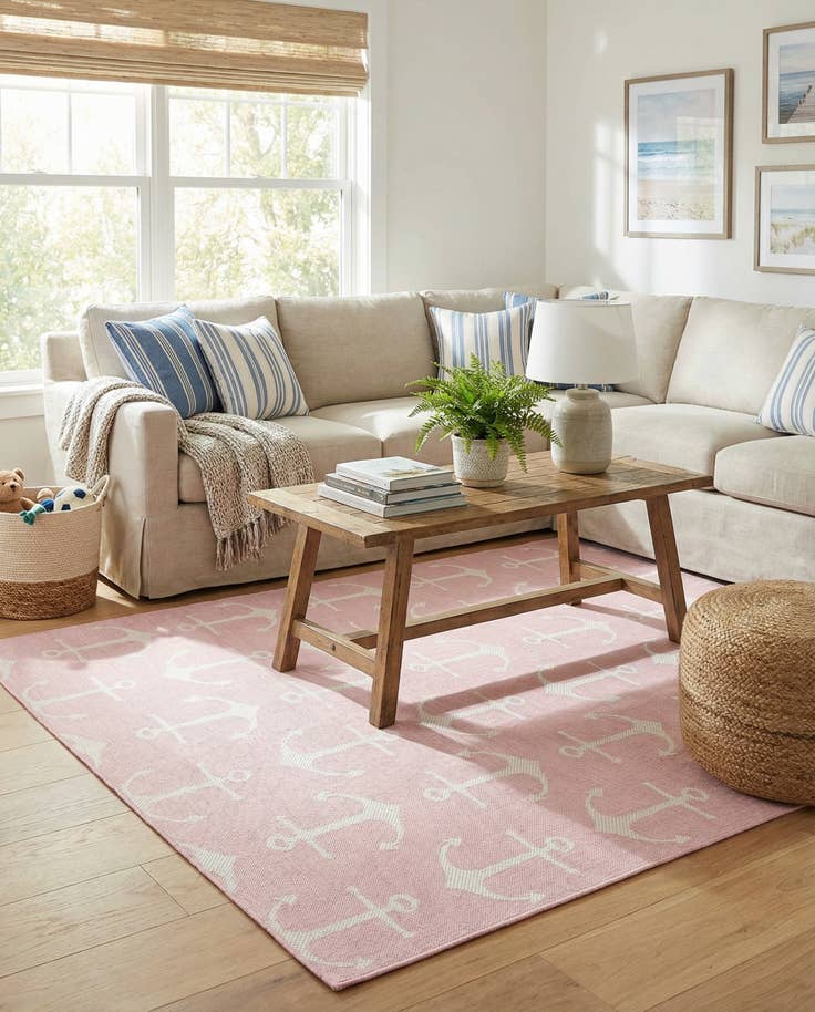 Detail image of 7' 10 x 11' Easy-Clean Coastal Indoor / Outdoor Rug