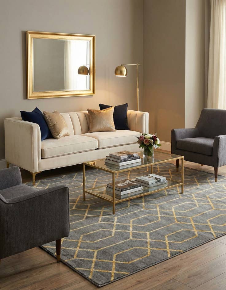 Detail image of  7' 10 x 7' 10  Marilyn Monroe™ Glam Trellis Square Rug