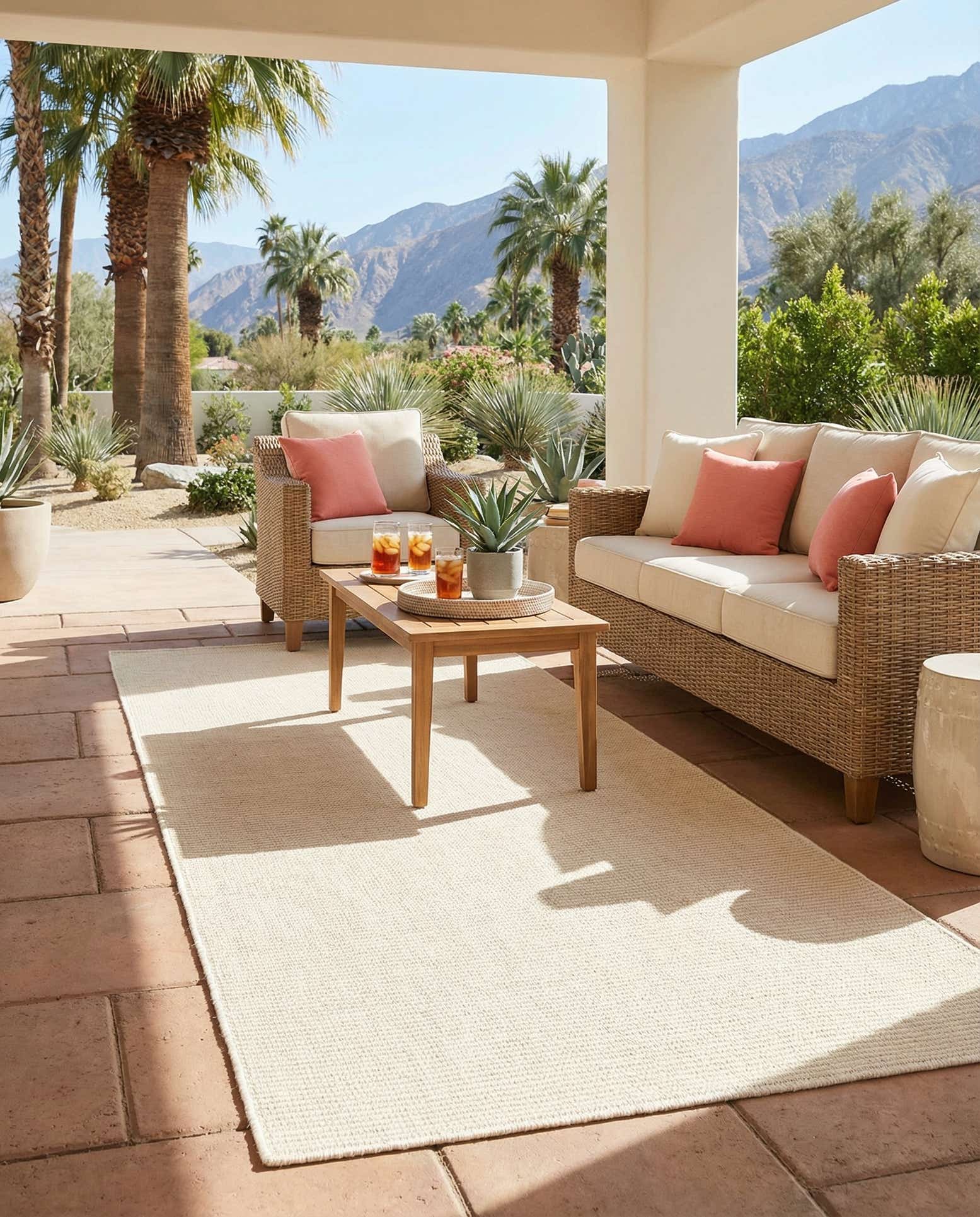 2' 7 x 8' Easy-Clean Jill Zarin Palm Springs Indoor / Outdoor Runner Rug