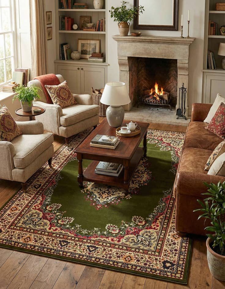 Detail image of 6' x 9' Mashad Design Rug