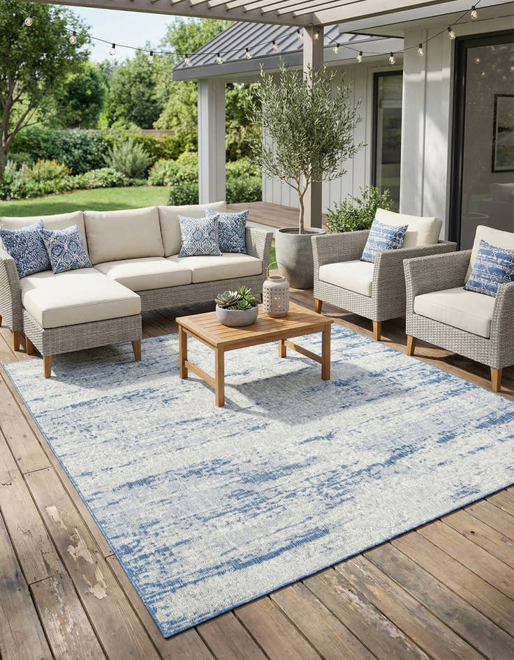 Detail image of 10' x 10'  Washable Modern Indoor / Outdoor Square Rug