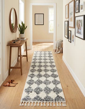 White Serenity Shag Runner Rug