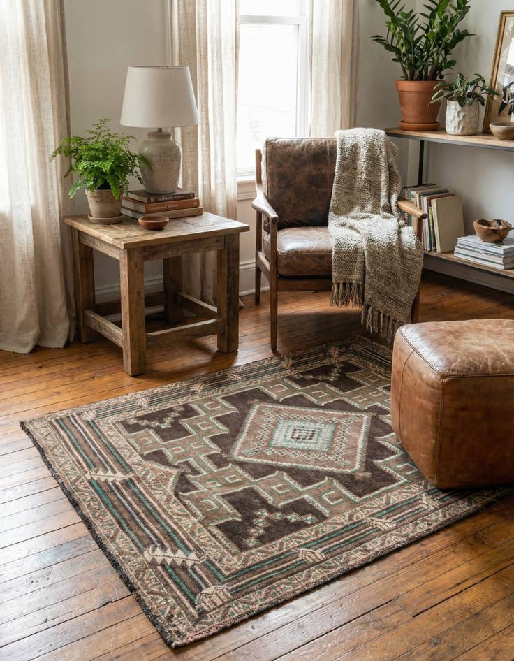 Detail image of 2' 7 x 3' 9  Hand Knotted Ultra Vintage Persian Wool Rug