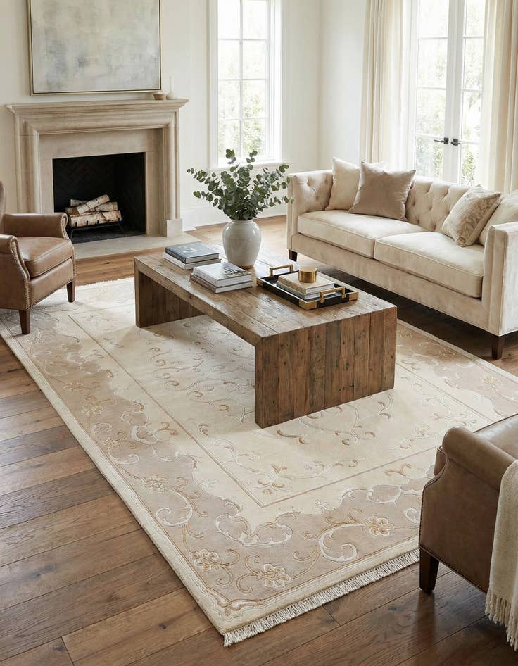 Detail image of 5' 8 x 8'  Hand Knotted Darya Rug