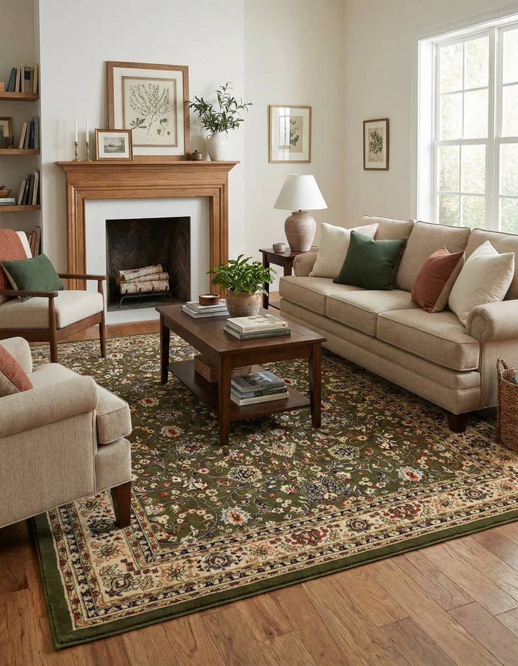 Detail image of 9' x 12' Kashan Design Rug