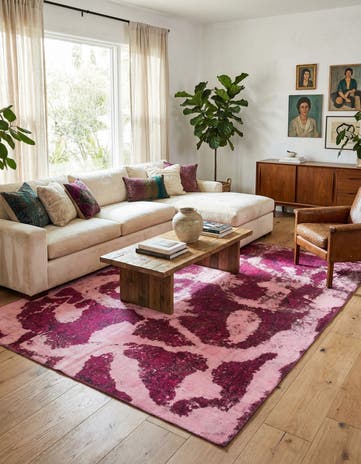 5' 9 x 7' 4 Hand Knotted Ultra Vintage Persian Wool Rug