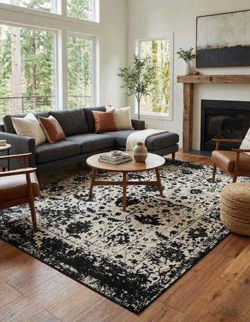 Black and White Oregon Rug
