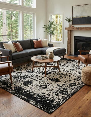Black and White Oregon Rug