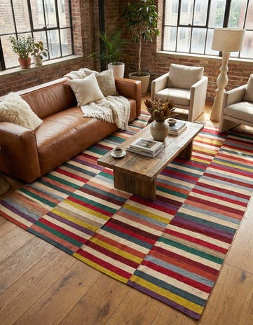 8' 2 x 9' 9 Hand Woven Kilim Modern Wool Rug