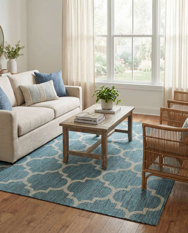 4' x 6' Easy-Clean Trellis Indoor / Outdoor Rug