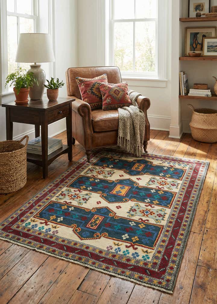 3' 5 x 4' 9 Hand Knotted Balouch Rug