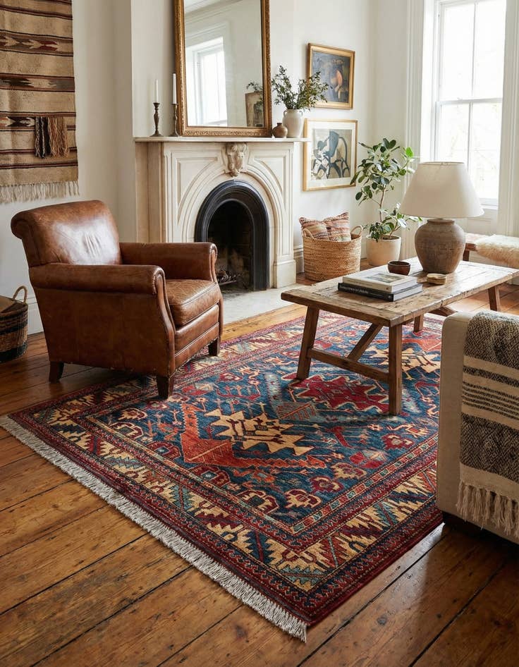 Detail image of  3' 10 x 5' 11  Hand Knotted Kazak Wool Rug