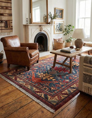 3' 10 x 5' 11 Hand Knotted Kazak Wool Rug
