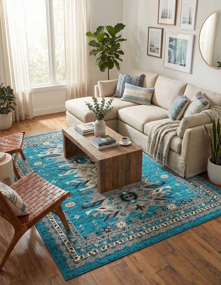 Detail image of  9' x 12' Heris Rug