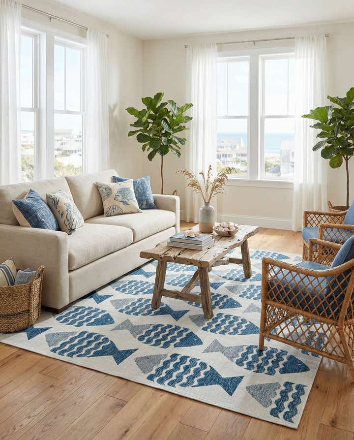 7' x 10' Easy-Clean Coastal Indoor / Outdoor Rug