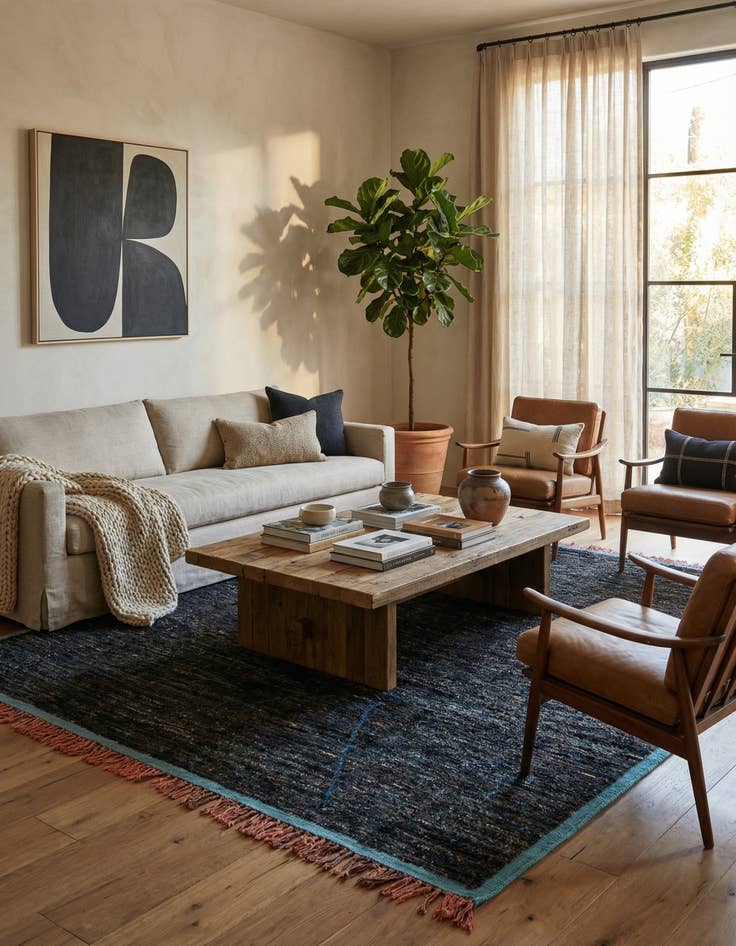 Detail image of 9' 1 x 12' 5  Hand Knotted Moroccan Wool Rug