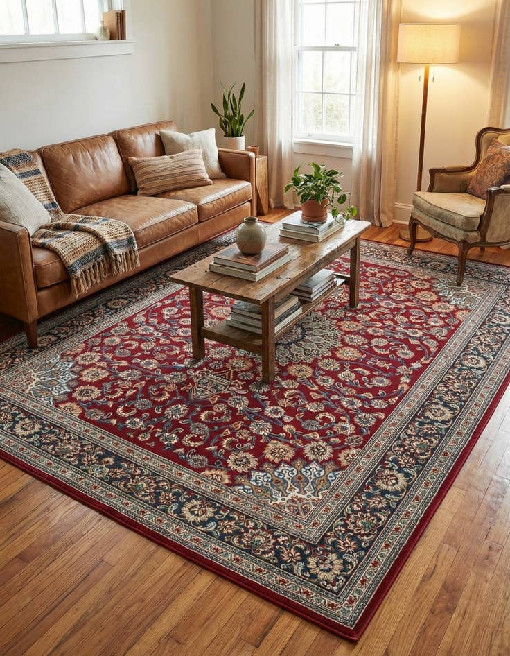 Detail image of  7' 10 x 10'  Washable Traditional Indoor / Outdoor Rug