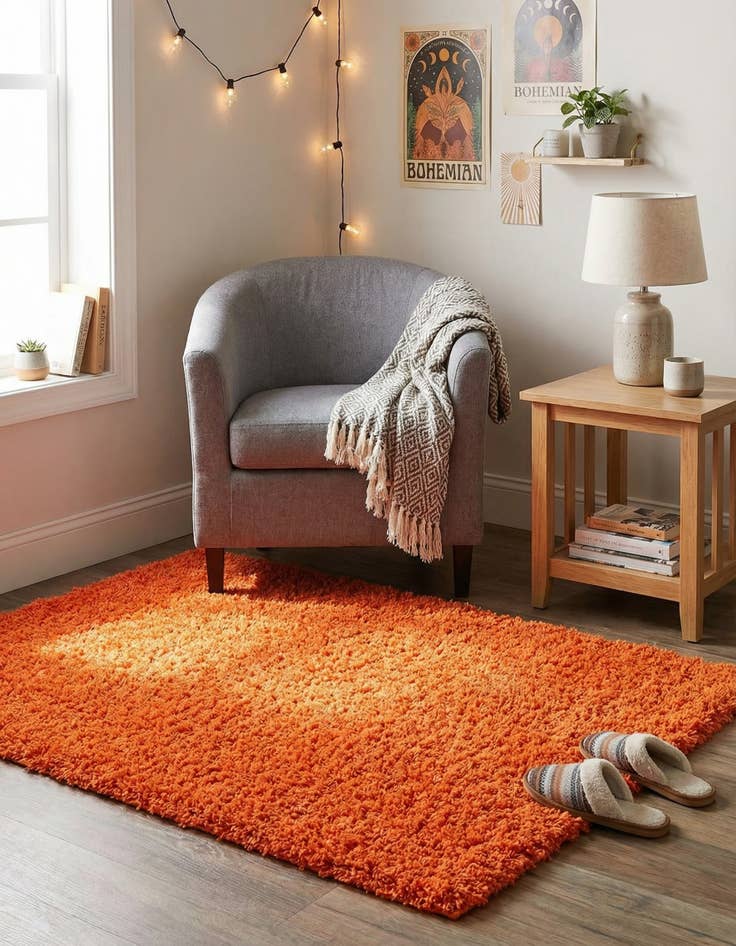 Detail image of 2' x 3' Solid Shag Rug