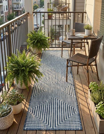 2' x 8' Easy-Clean Modern Indoor / Outdoor Runner Rug