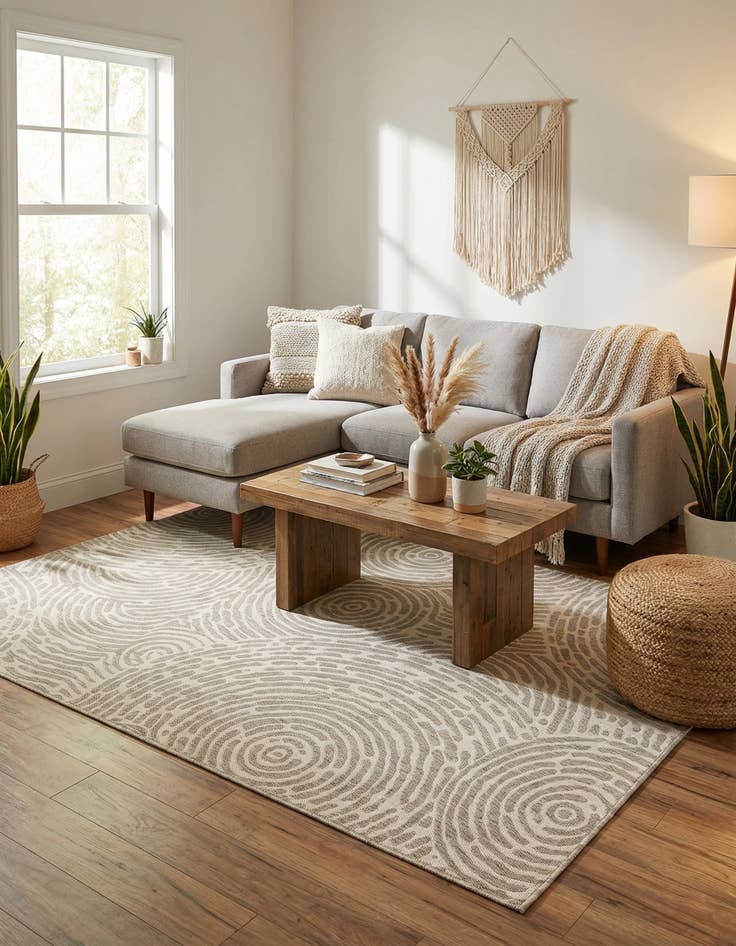 Detail image of 6' x 9'  Washable Modern Indoor / Outdoor Rug