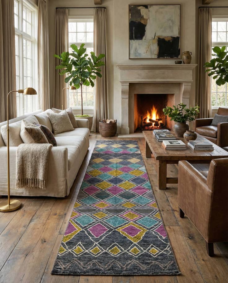 Detail image of 5' x 15' 2 Hand Knotted Moroccan Wool Runner Rug