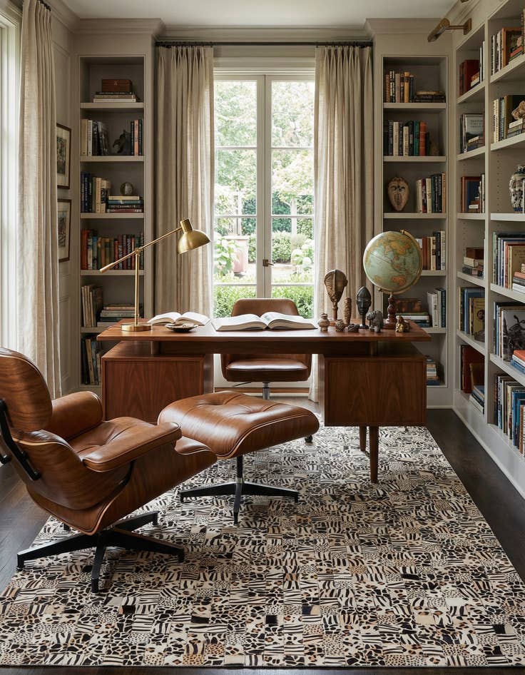 Detail image of 5' x 8' Cowhide Leather Rug