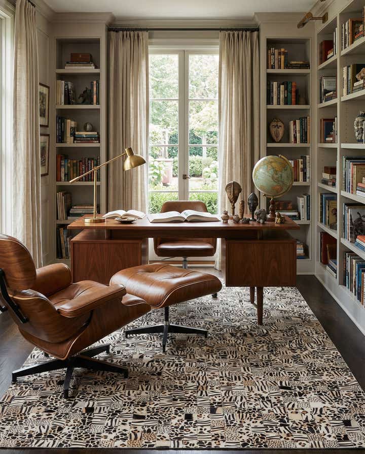 5' x 8' Cowhide Leather Rug