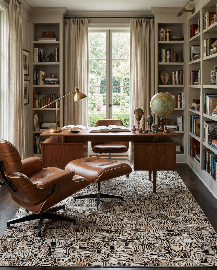 Detail image of 5' x 8' Cowhide Leather Rug