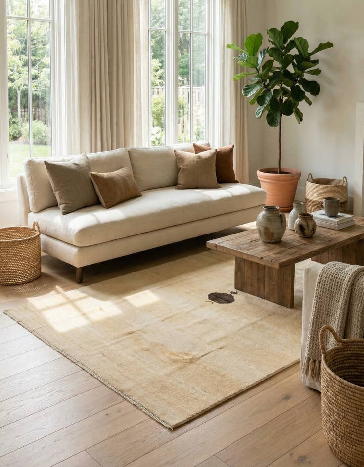 Detail image of  4' 1 x 6' 1  Hand Knotted Modern Ziegler Rug