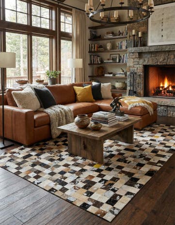 5' 1 x 8' Cowhide - Patchwork Rug