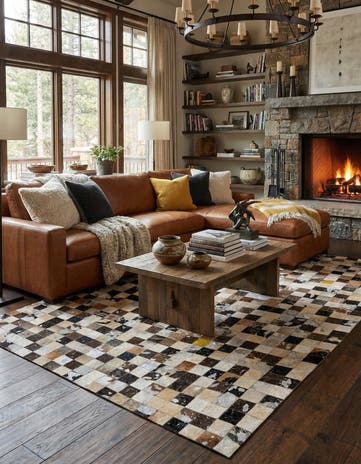 5' 1 x 8' Cowhide - Patchwork Rug