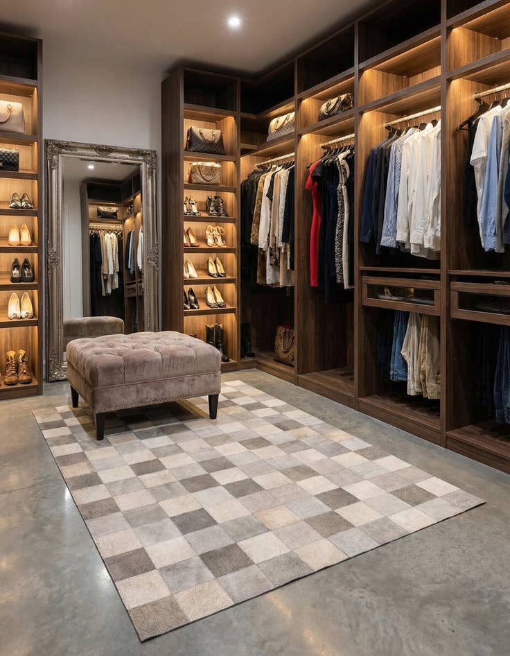 Detail image of  5' x 7' 9 Cowhide Leather Rug