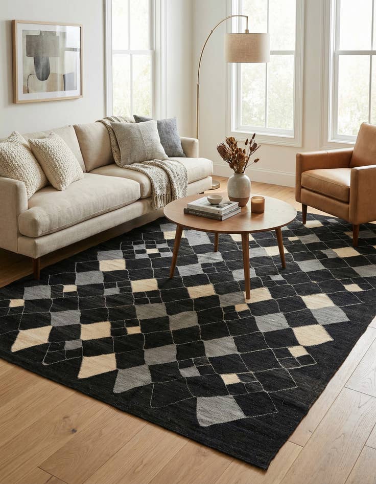 Detail image of 5' 8 x 7' 10  Hand Woven Kilim Modern Wool Rug