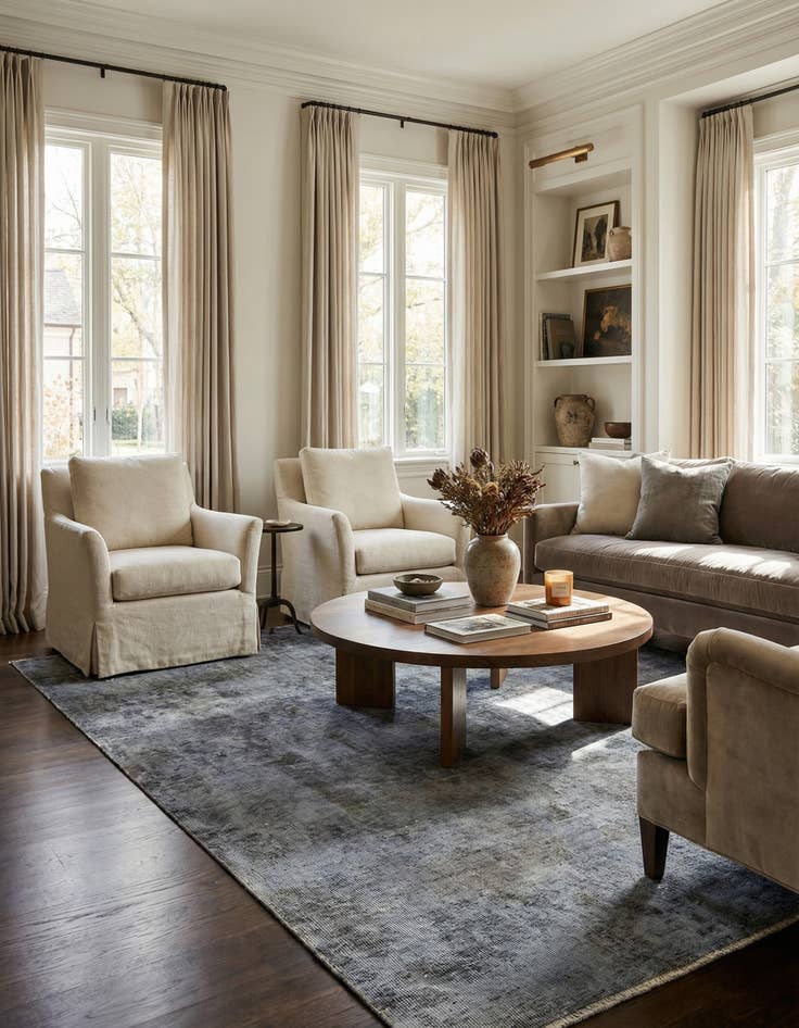 Detail image of 4' 10 x 8'  Hand Knotted Ultra Vintage Persian Wool Rug